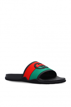 Gucci lion hot sale flip flops